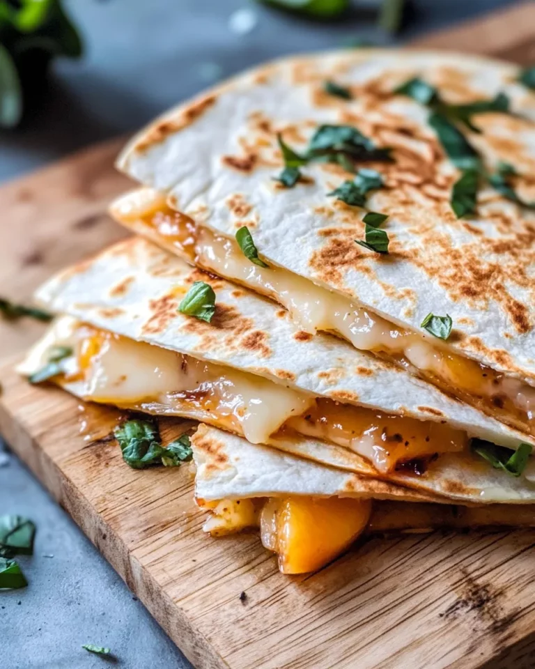 Homemade Fig-Jam & Peach Brie Quesadillas recipe photo
