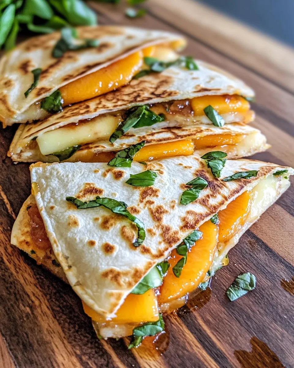 Delicious Fig-Jam & Peach Brie Quesadillas plate image