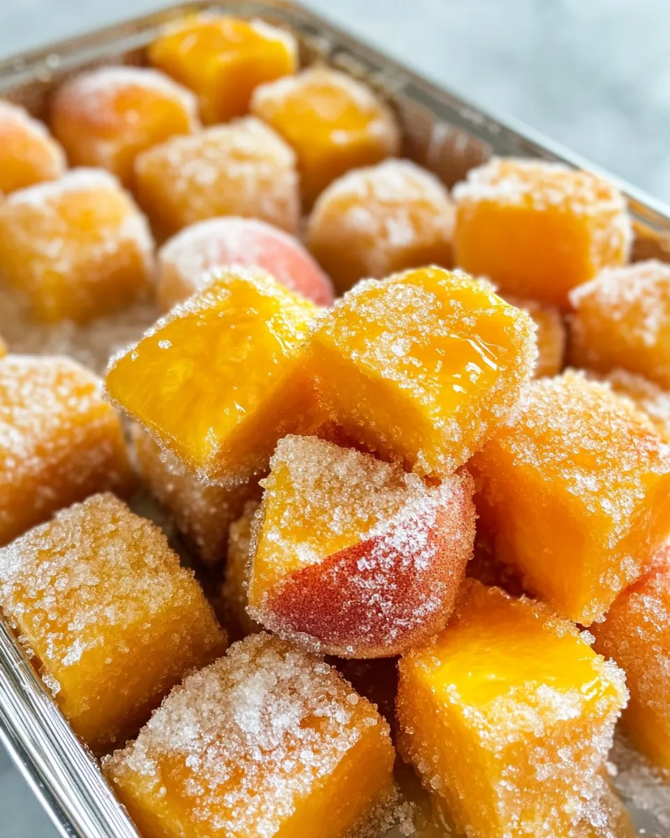 Easy Freezer Peach Pie Filling Cubes recipe photo