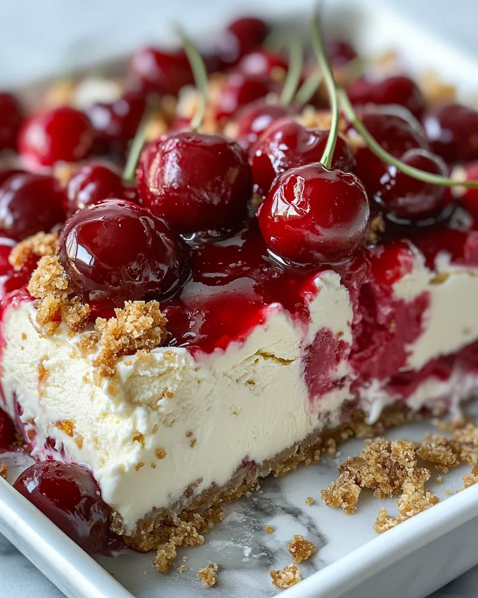 Delicious Fresh Cherry Cheesecake Ice-Cream Bars recipe photo