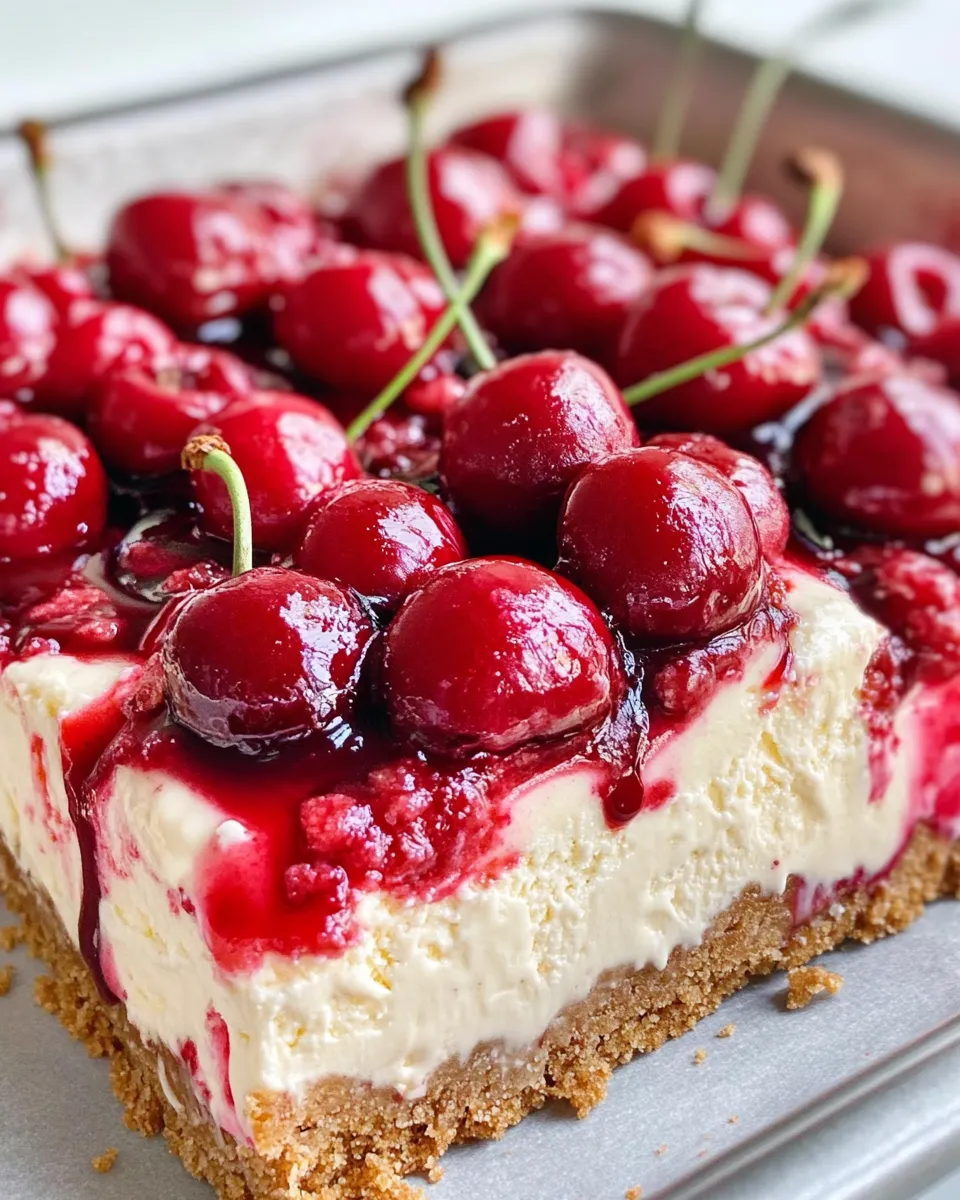 Classic Fresh Cherry Cheesecake Ice-Cream Bars dish photo