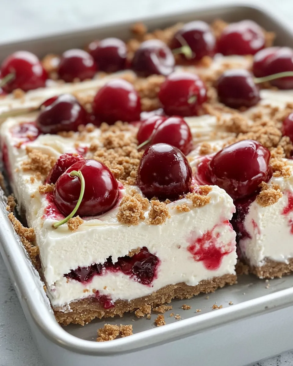 Tasty Fresh Cherry Cheesecake Ice-Cream Bars picture