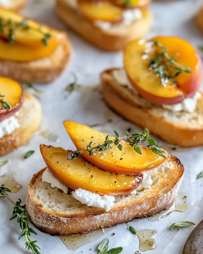 Delicious Honey-Roasted Peach Crostini with Thyme photo