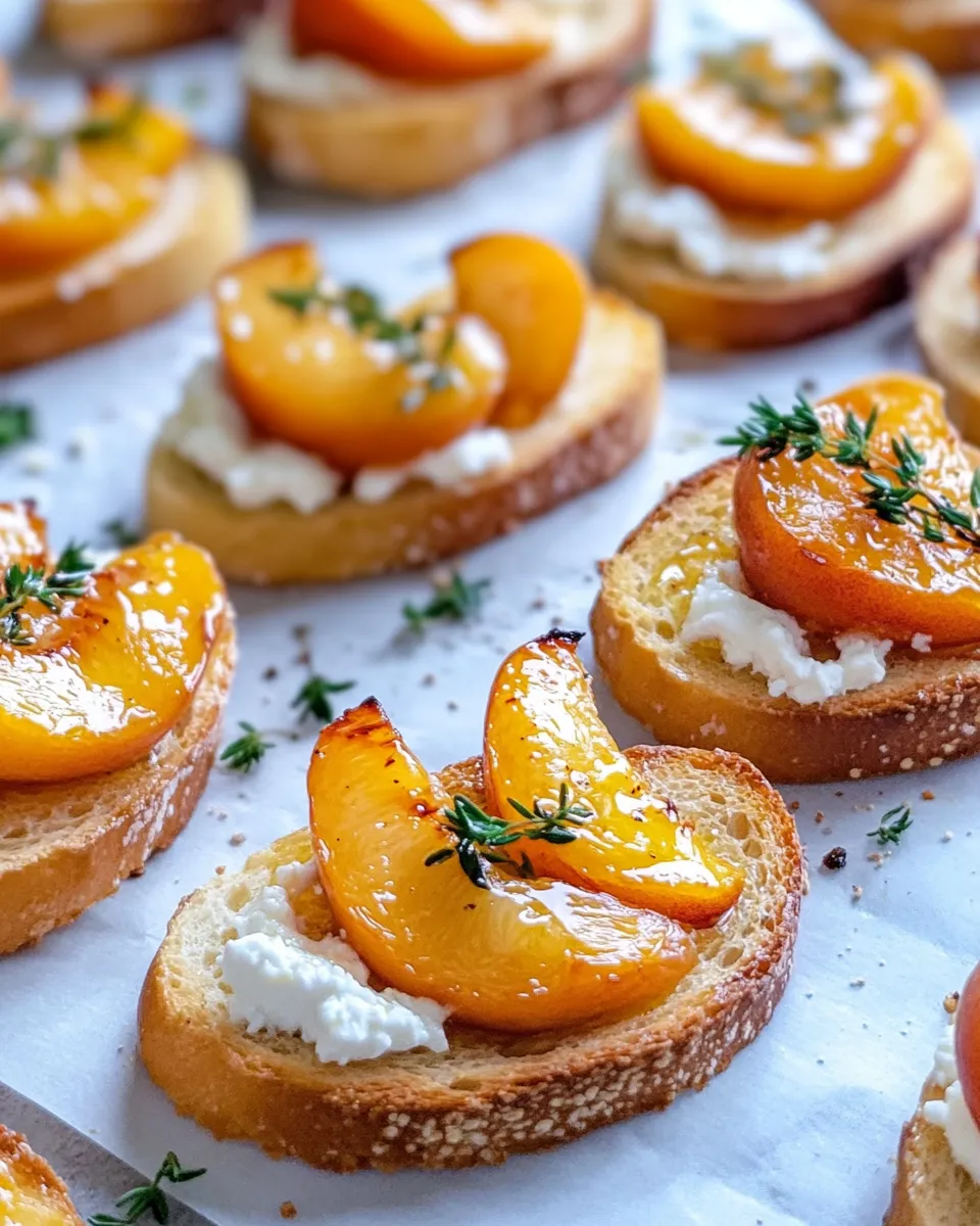 Classic Honey-Roasted Peach Crostini with Thyme dish photo