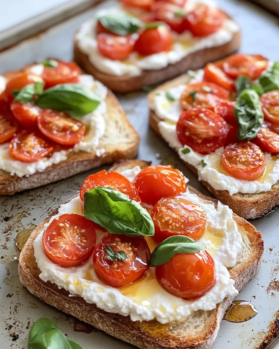 Easy Hot-Honey Tomato Ricotta Toasts photo