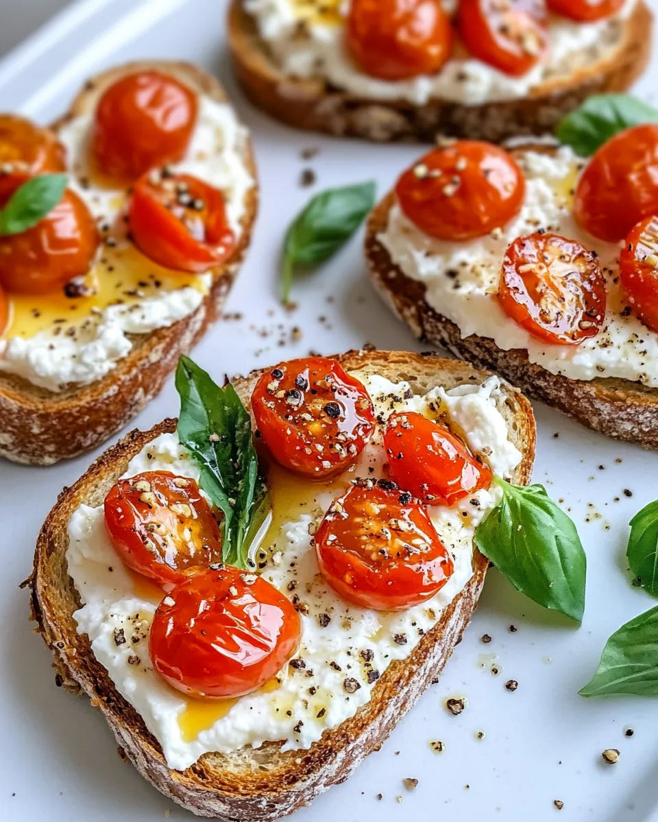Delicious Hot-Honey Tomato Ricotta Toasts image