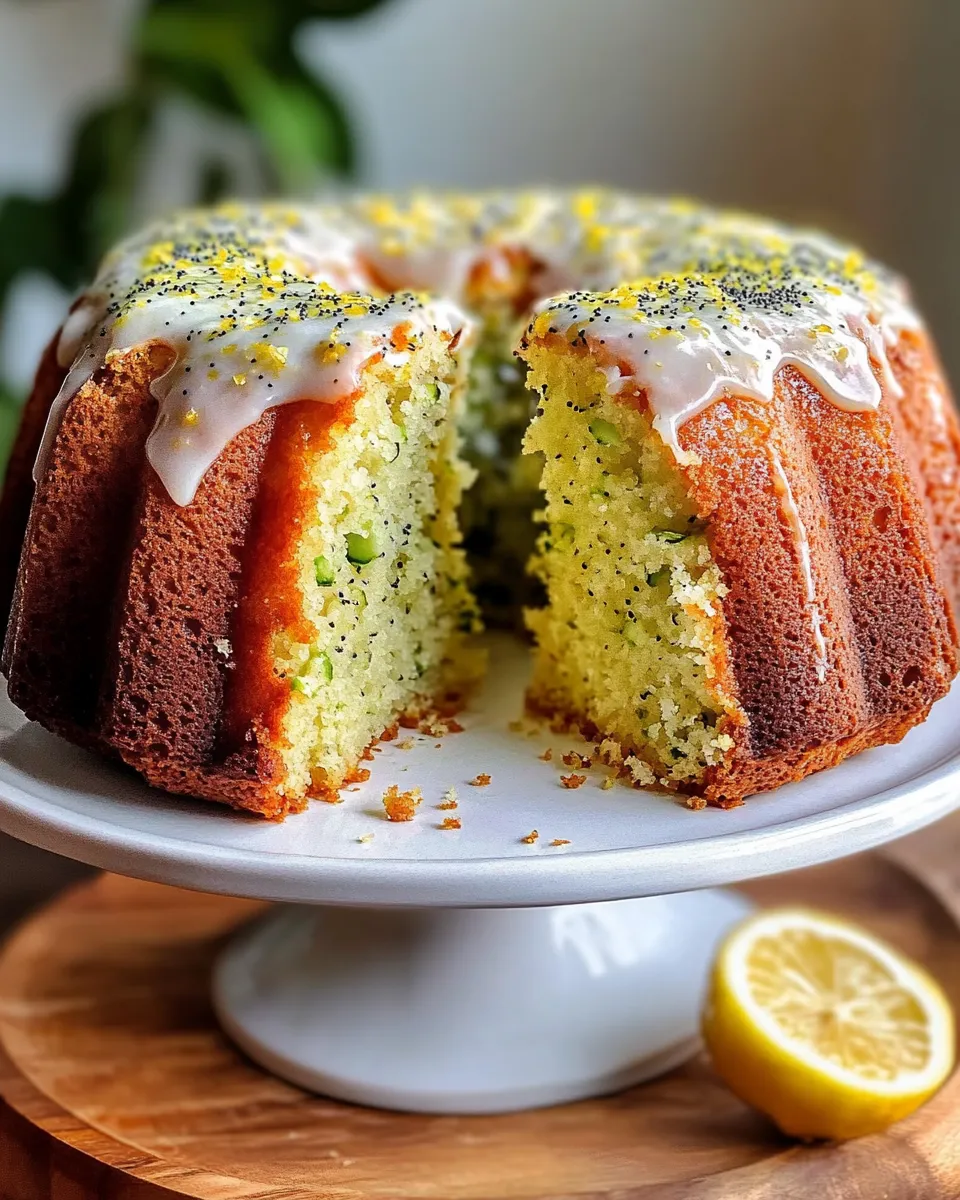 Delicious Lemon-Poppy Zucchini Bundt Cake (Glaze) dish photo