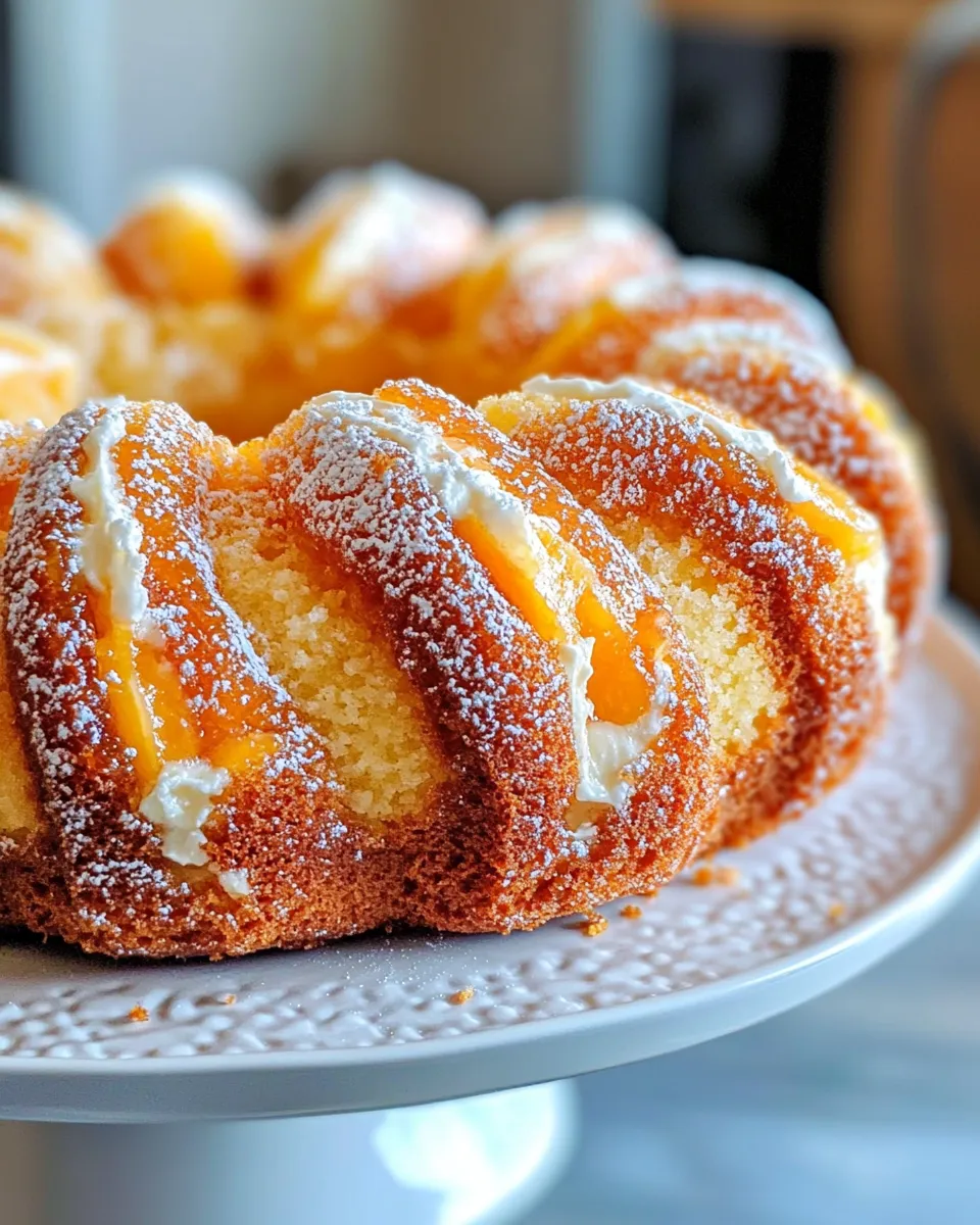 Delicious Peach-Butter Swirl Pound Cake recipe photo