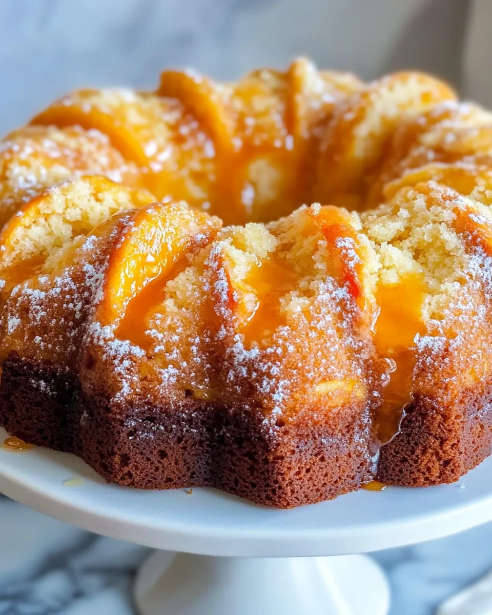Easy Peach-Butter Swirl Pound Cake food shot
