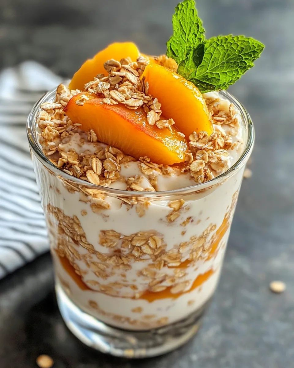 Classic Peach-Ginger Overnight Oats Parfait dish photo