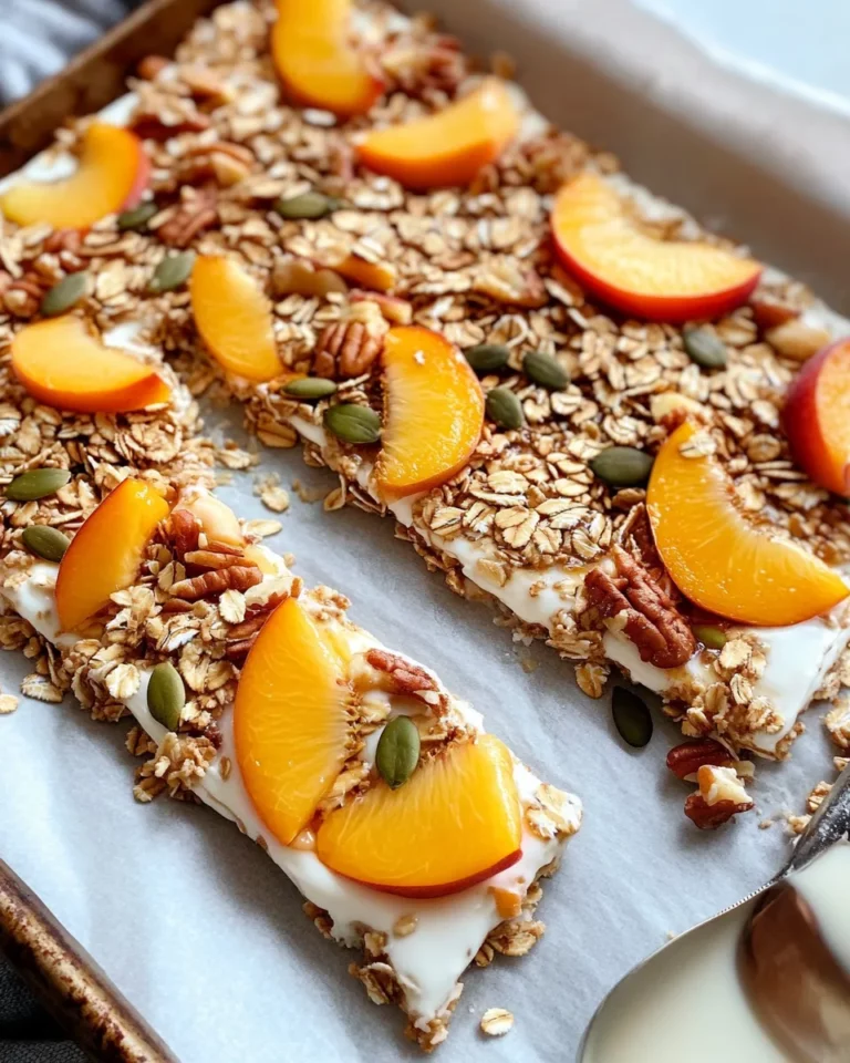 Homemade Peach-Maple Granola Yogurt Bark photo
