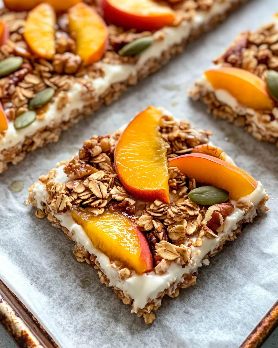 Classic Peach-Maple Granola Yogurt Bark recipe image