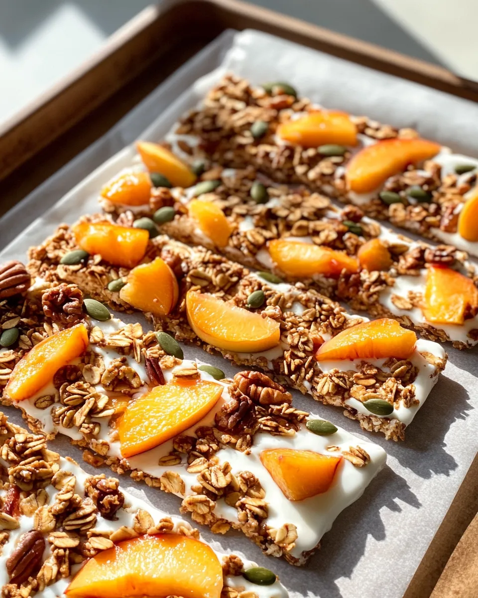 Easy Peach-Maple Granola Yogurt Bark dish photo