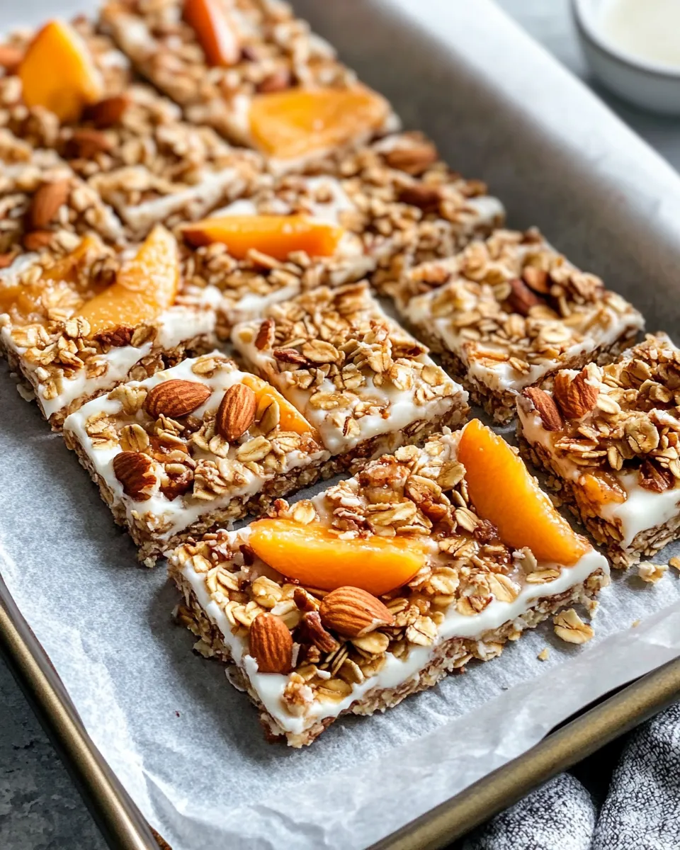Delicious Peach-Maple Granola Yogurt Bark food shot