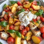 Homemade Peach Burrata Panzanella (Grilled) recipe photo