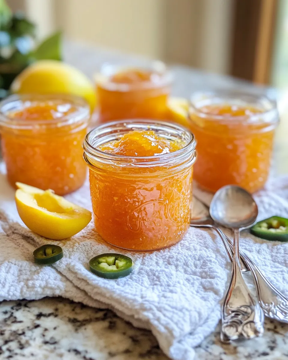Simple Peach JalapeÃ±o Jam (Water-Bath Safe) dish image