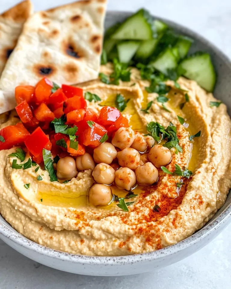 Homemade Roasted Sweet-Pepper Hummus Plate photo