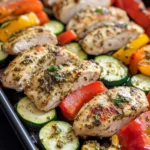 Homemade Sheet-Pan Pesto Chicken & Zucchini Rounds recipe photo
