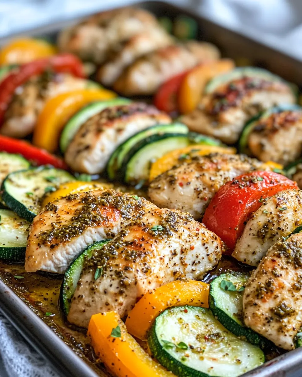 Classic Sheet-Pan Pesto Chicken & Zucchini Rounds dish photo