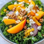 Homemade Sweet-Corn & Peach Kale Salad recipe photo