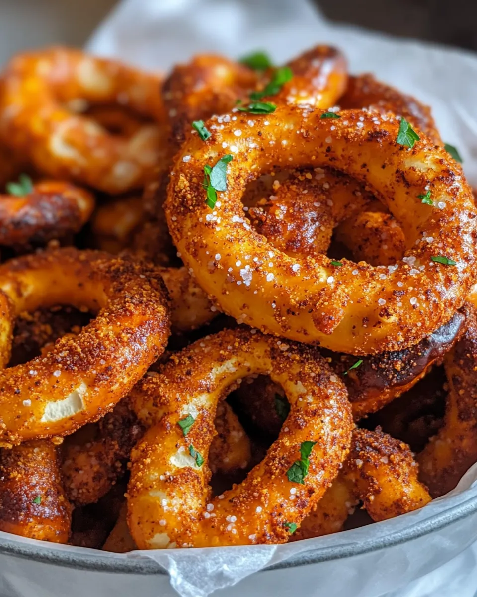 Delicious Takis-Seasoned Party Pretzels food shot