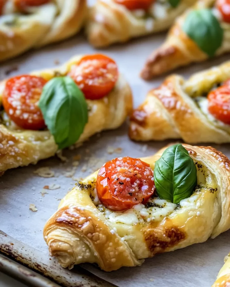 Delicious Tomato-Pesto Puff-Pastry Twists food shot