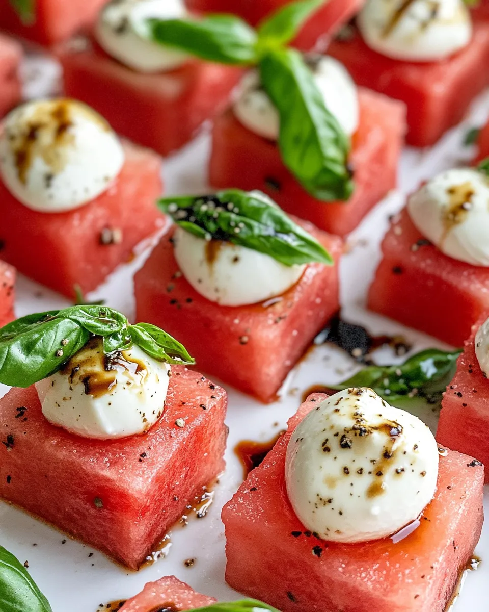 Fresh Watermelon Caprese Party Bites recipe photo