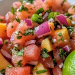Homemade Watermelon & Peach Salsa Fresca photo