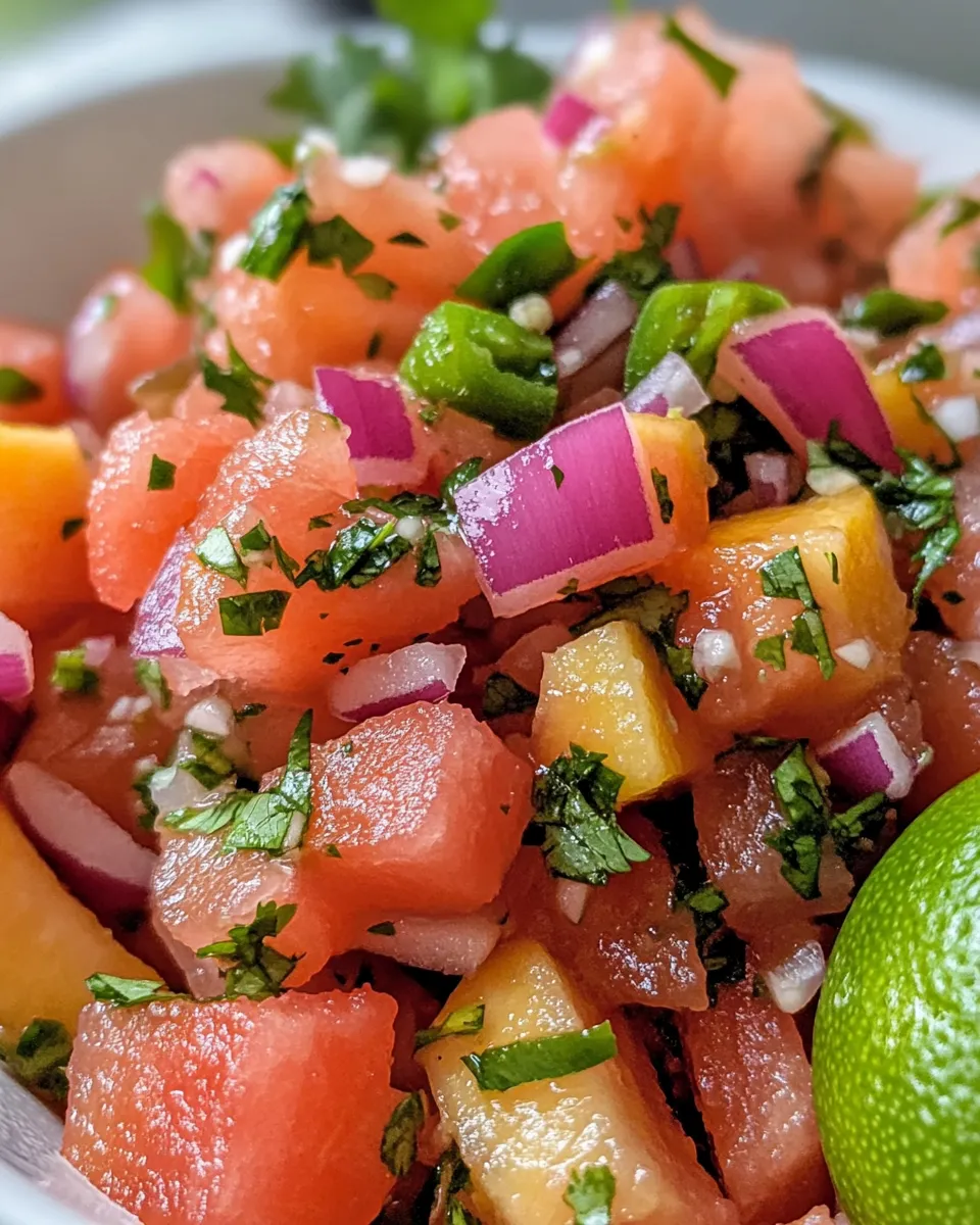 Homemade Watermelon & Peach Salsa Fresca photo