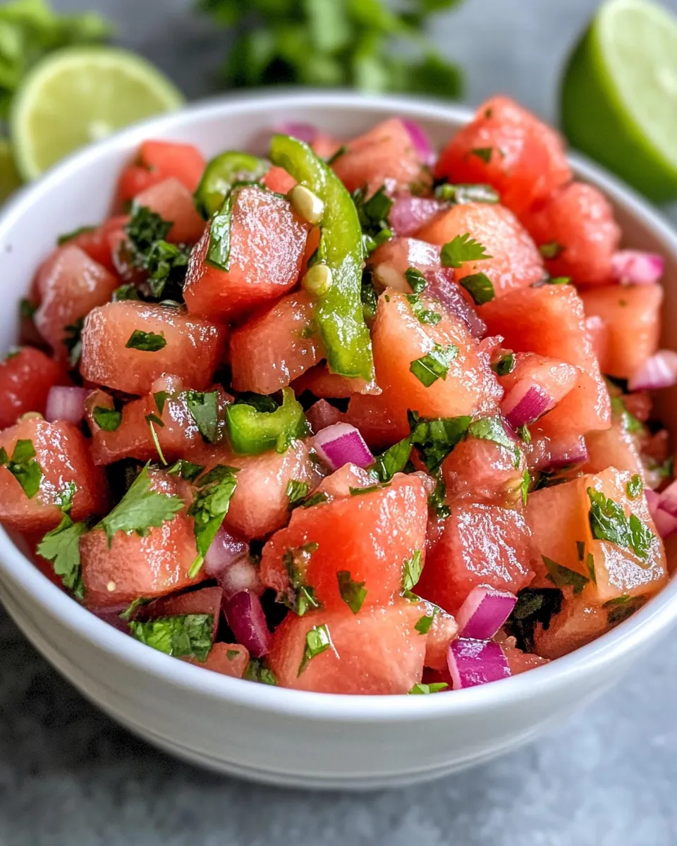 Easy Watermelon & Peach Salsa Fresca recipe photo