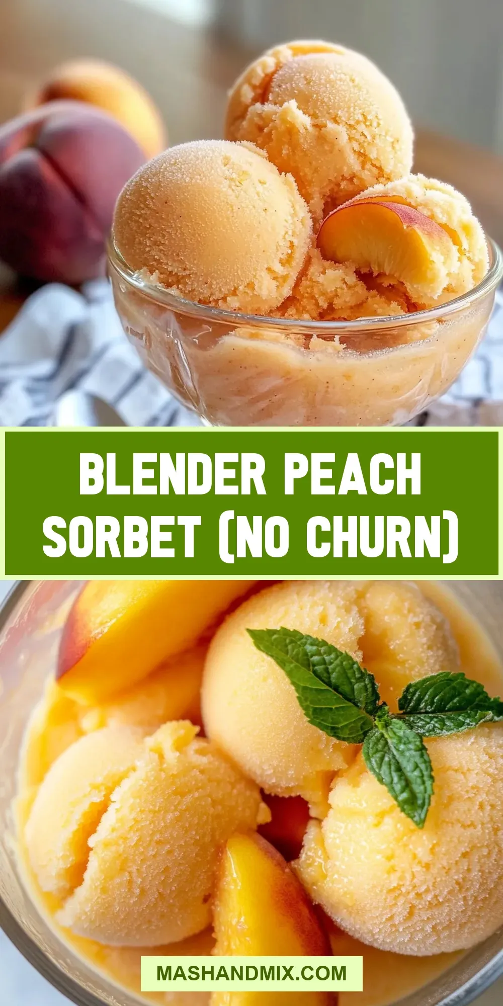 Blender Peach Sorbet (No Churn) Recipe