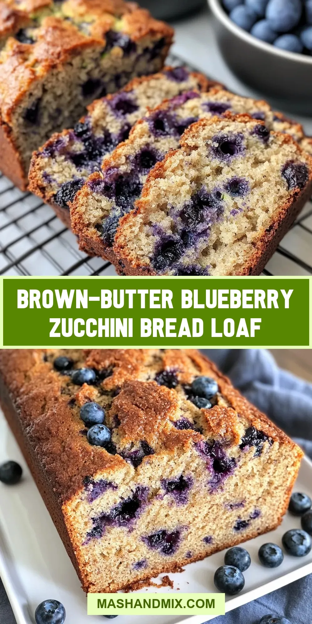 The Best Brown-Butter Blueberry Zucchini Bread Loaf Ever