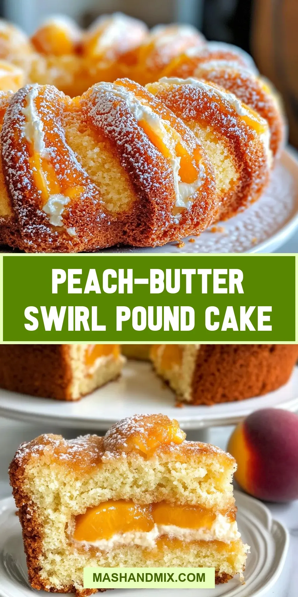 Creamy Peach-Butter Swirl Pound Cake
