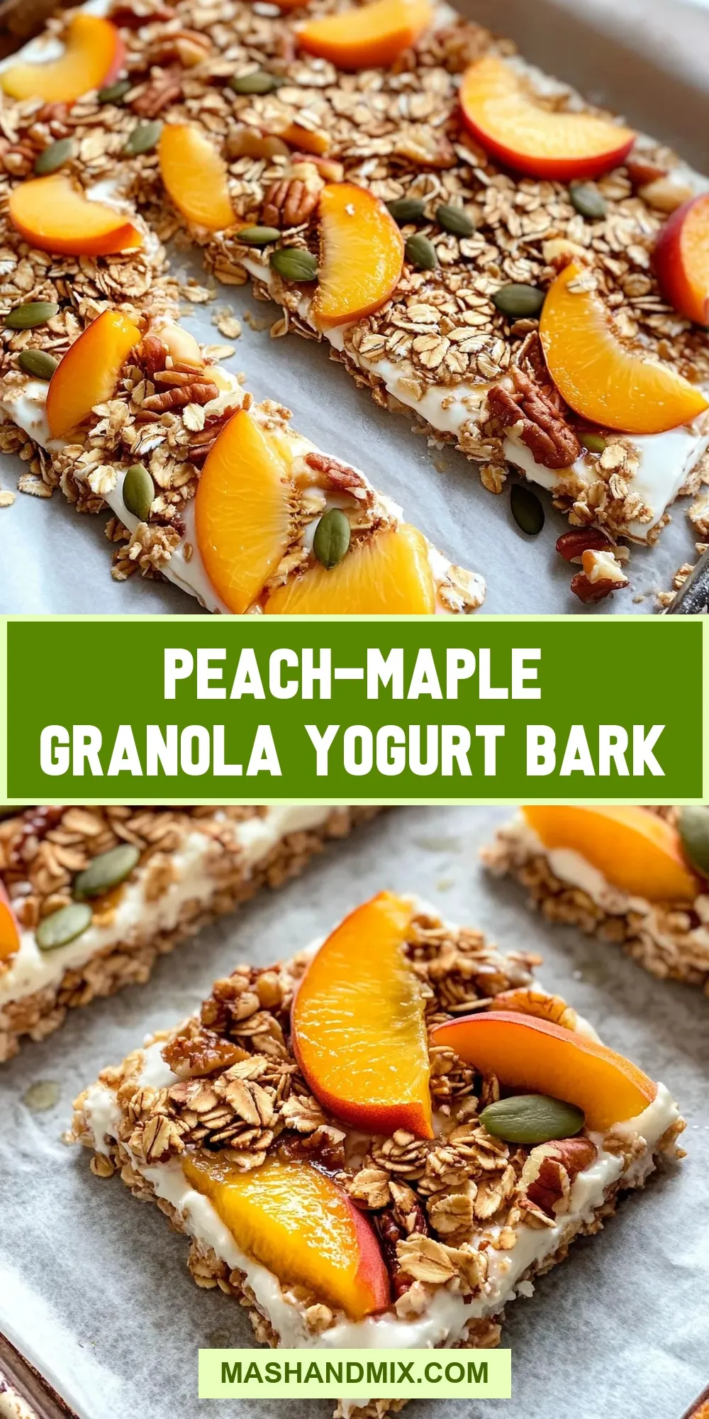 Quick Peach-Maple Granola Yogurt Bark