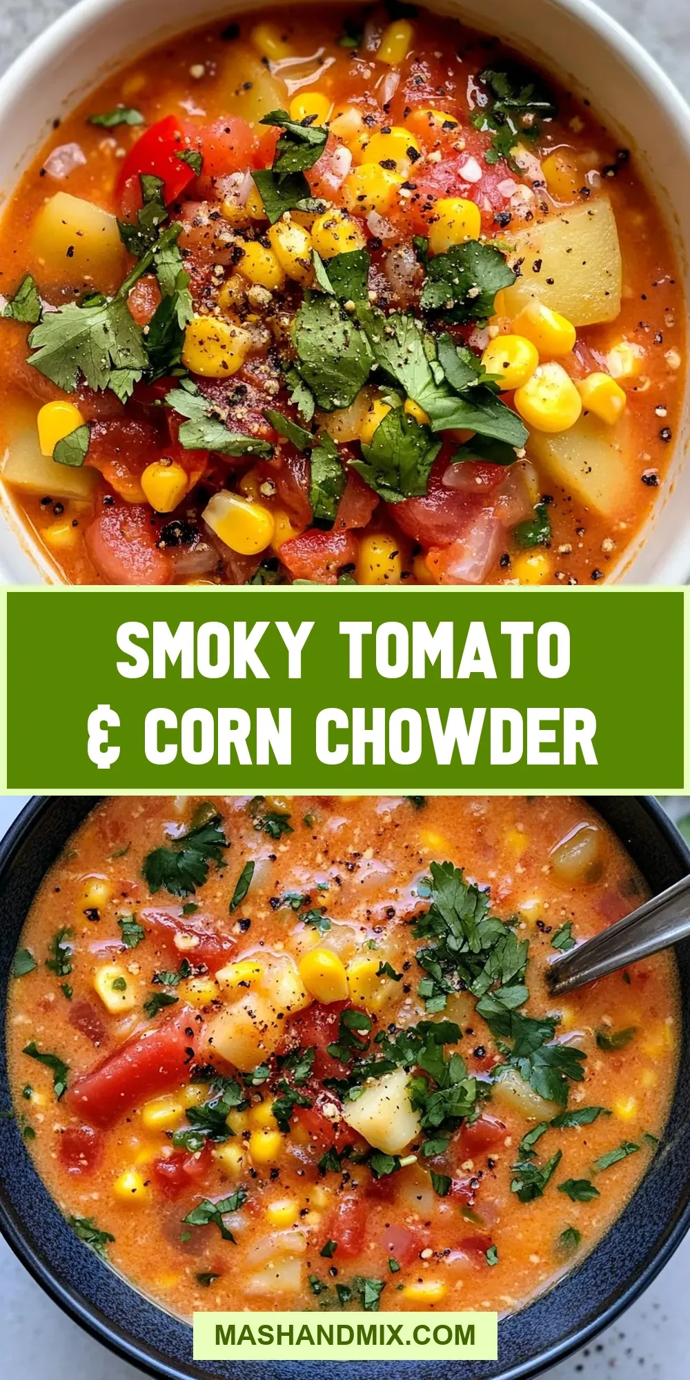 The Best Smoky Tomato & Corn Chowder Ever