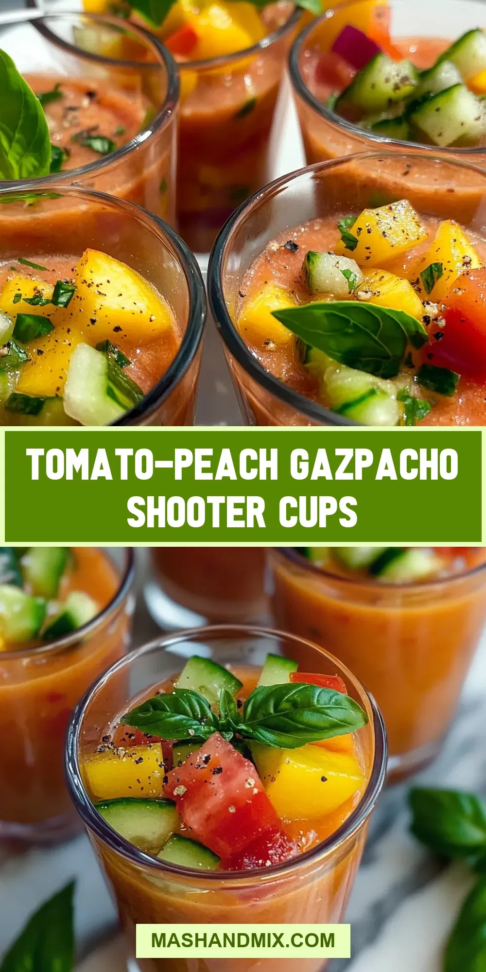 How To Make Delicious Tomato-Peach Gazpacho Shooter Cups