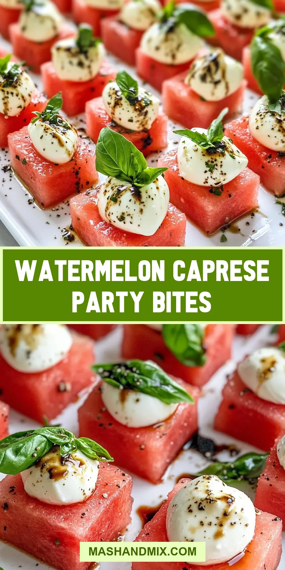Easy Watermelon Caprese Party Bites Recipe