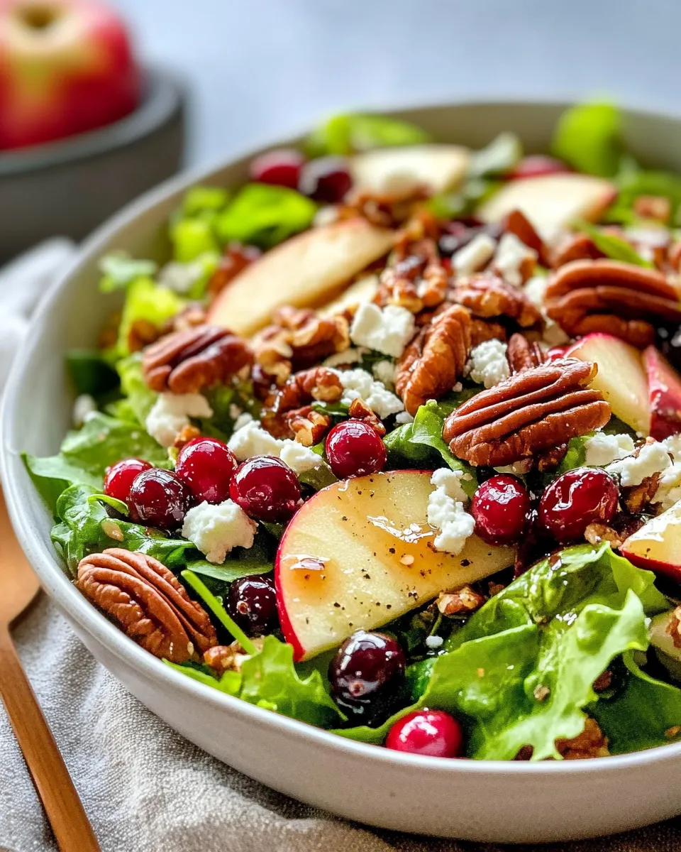 Delicious Apple-Cranberry Pecan Salad with Maple Vinaigrette recipe photo