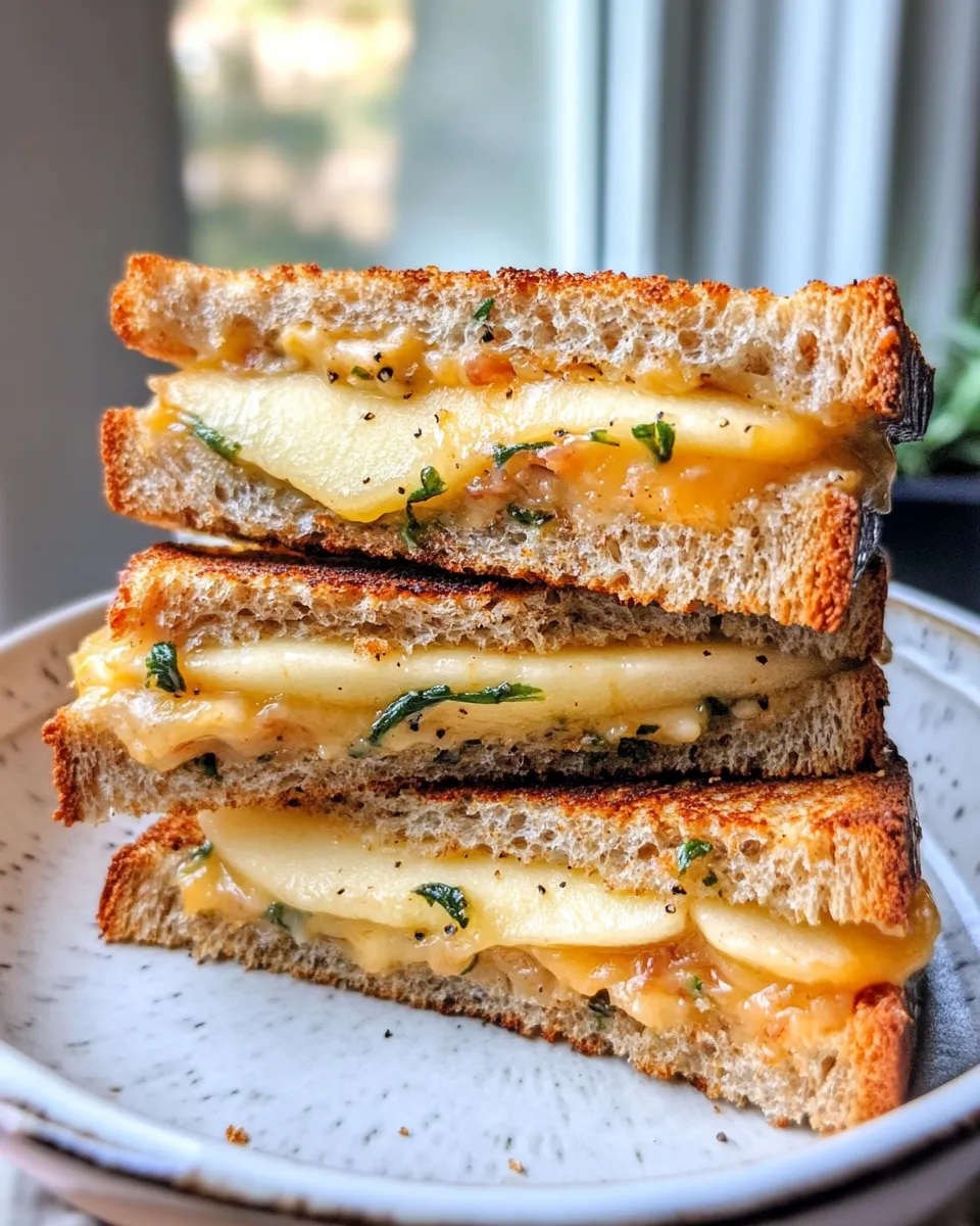 Delicious Apple-Gouda Grilled Cheese with Sage Butter plate image