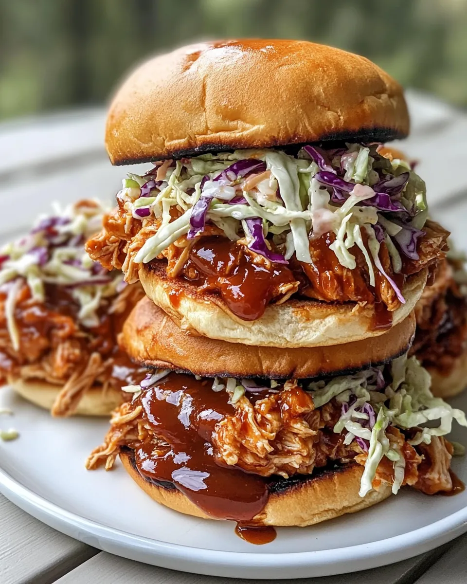 Delicious Apple Butter BBQ Pulled Chicken Sandwiches dish photo