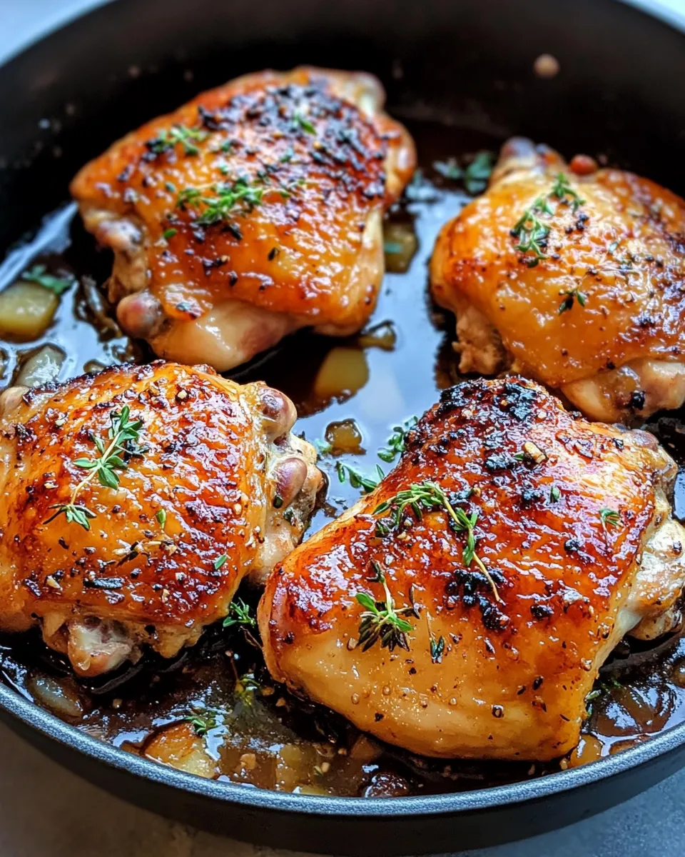 Classic Apple Cider Braised Chicken Thighs dish photo
