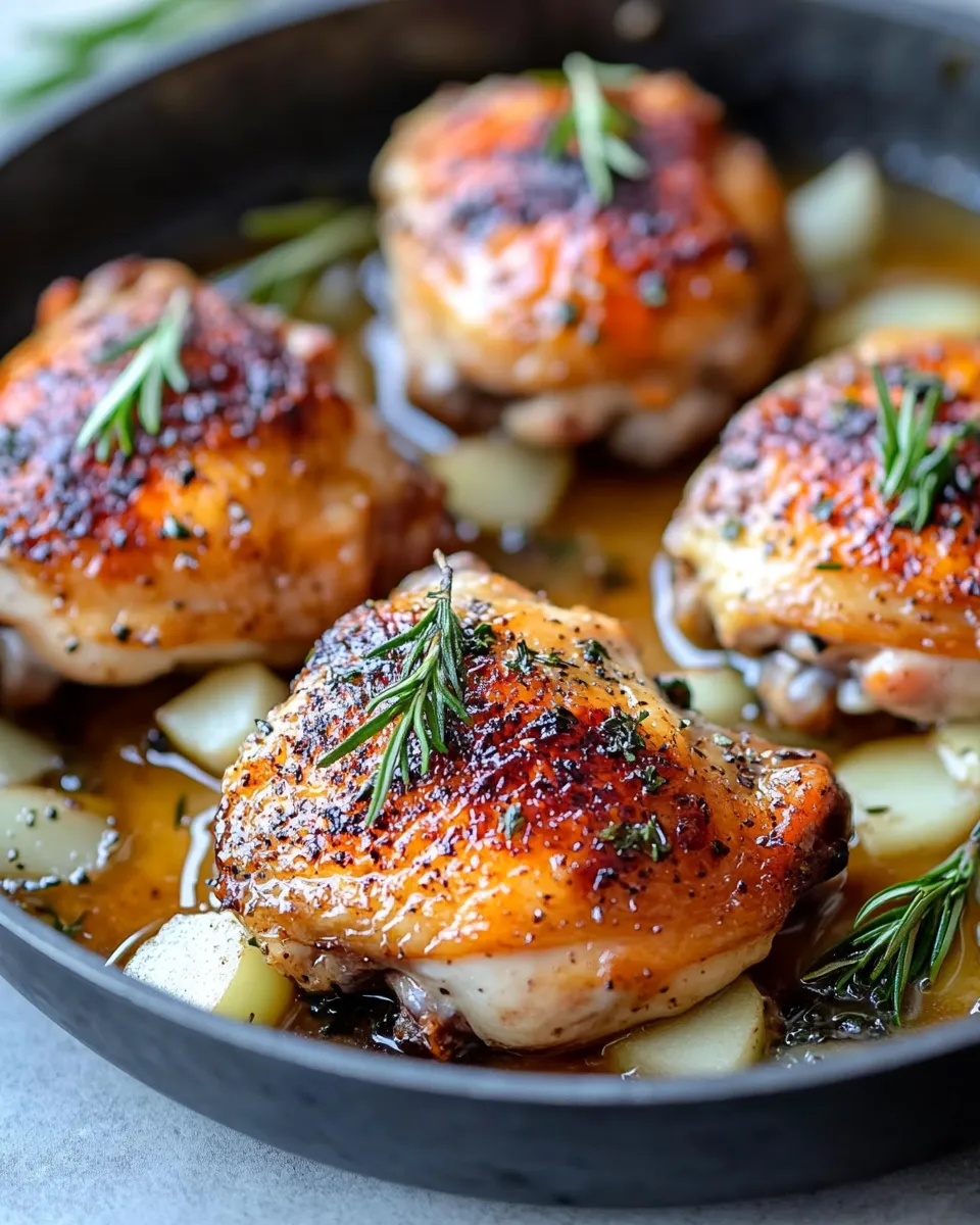 Delicious Apple Cider Braised Chicken Thighs plate image