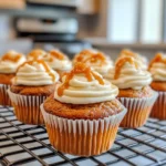 Homemade Apple Cider Cupcakes with Caramel Frosting photo