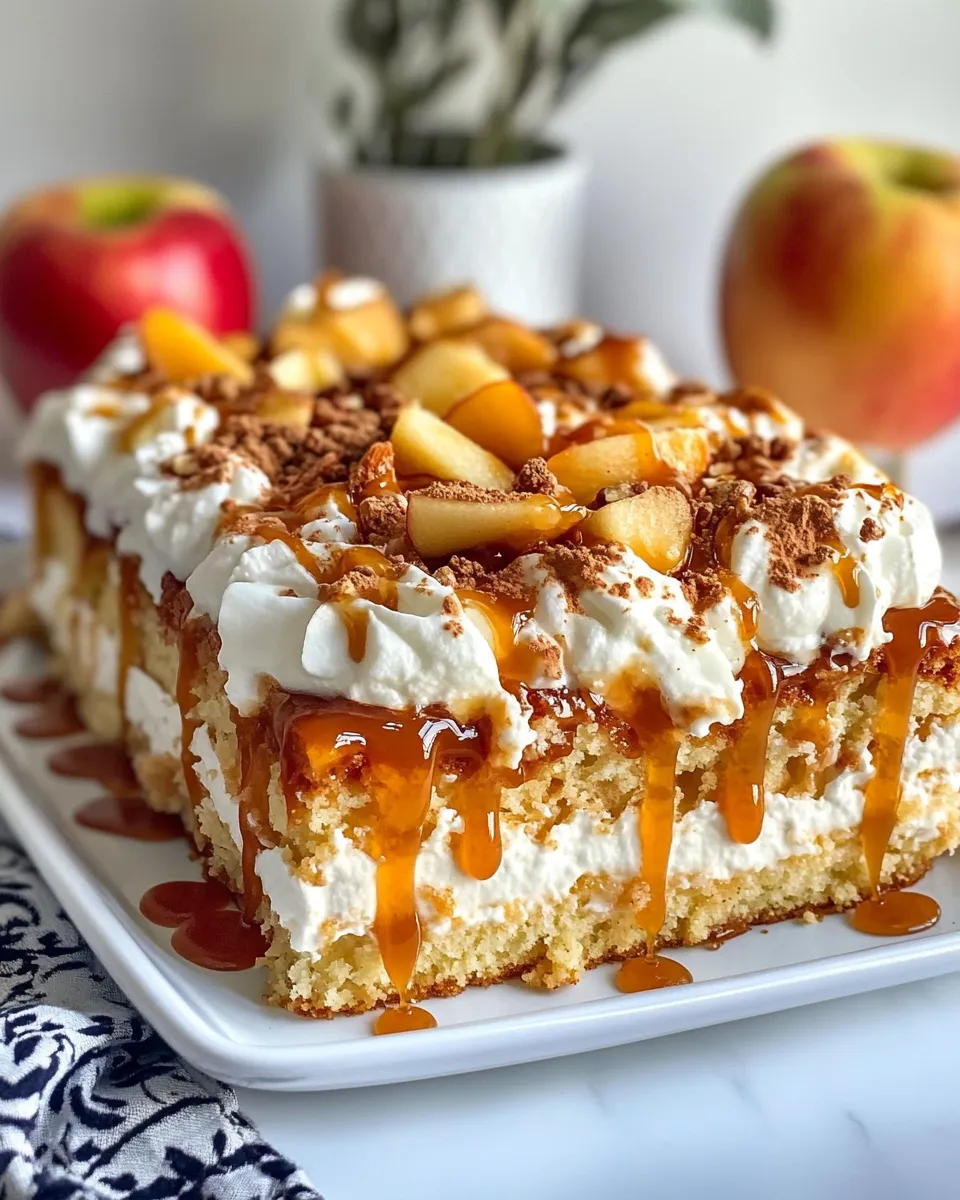 Delicious Apple Cider Poke Cake food shot