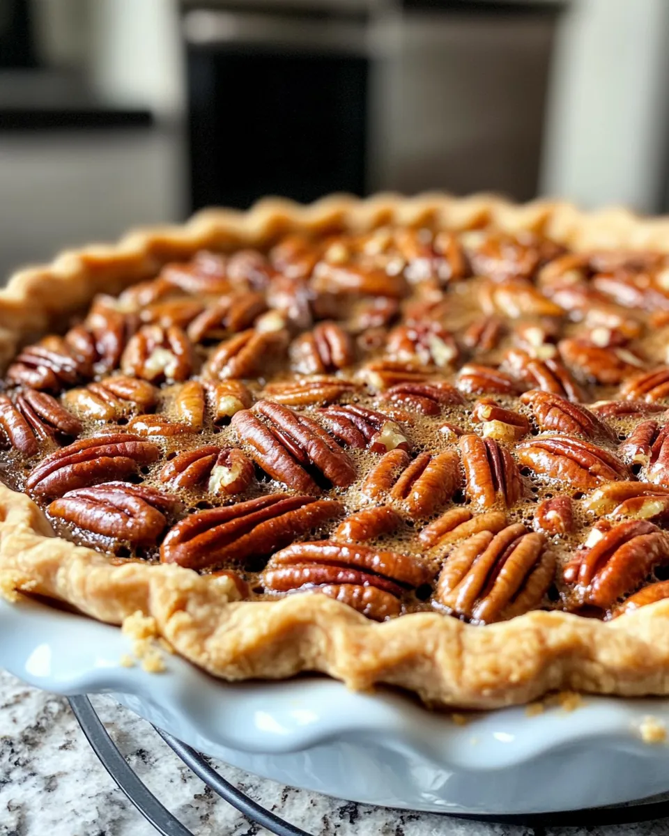 Easy Brown Sugar Bourbon Pecan Pie food shot