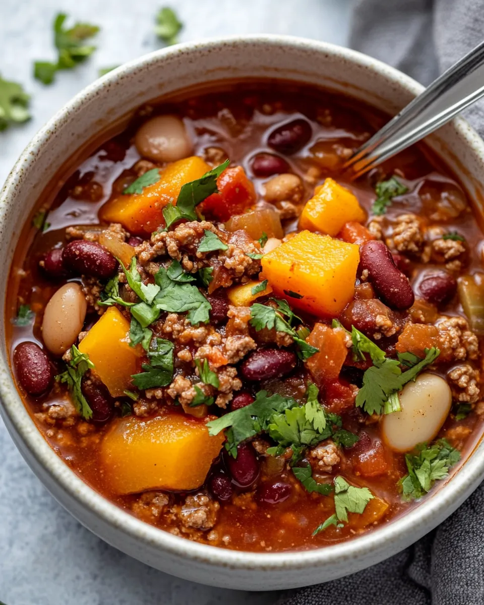 Easy Butternut Squash Chili con Carne food shot