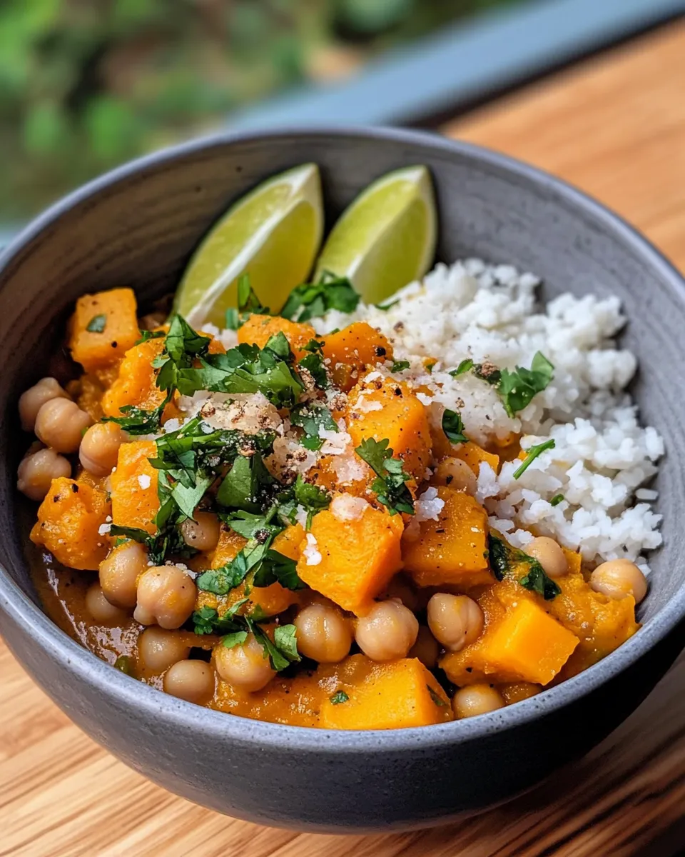 Easy Butternut Squash & Chickpea Curry food shot