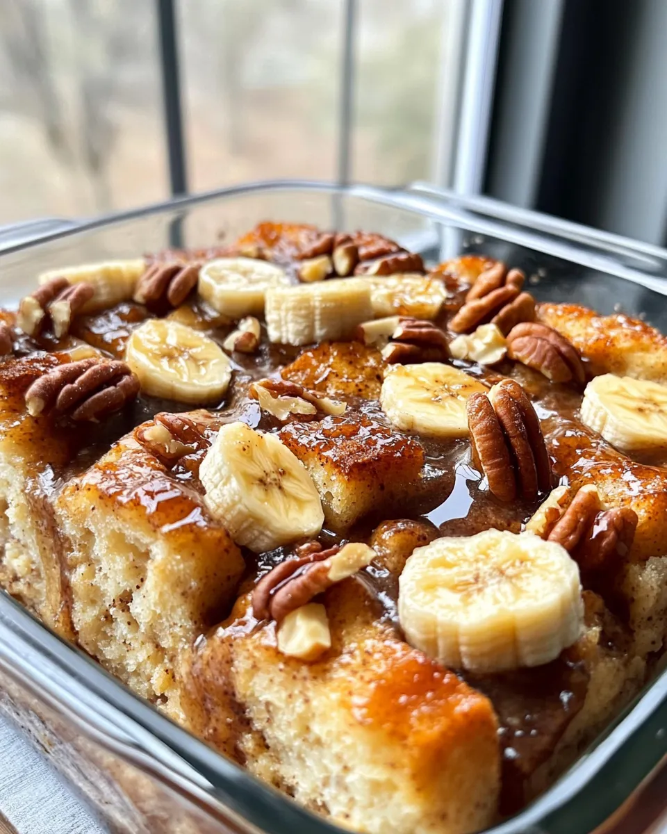 Classic Caramelized Banana Bread Pudding dish photo