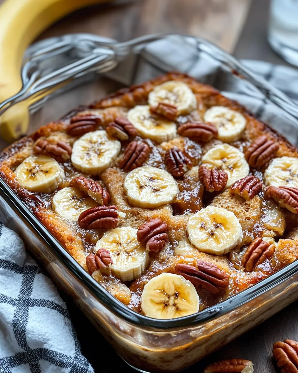 Delicious Caramelized Banana Bread Pudding plate image