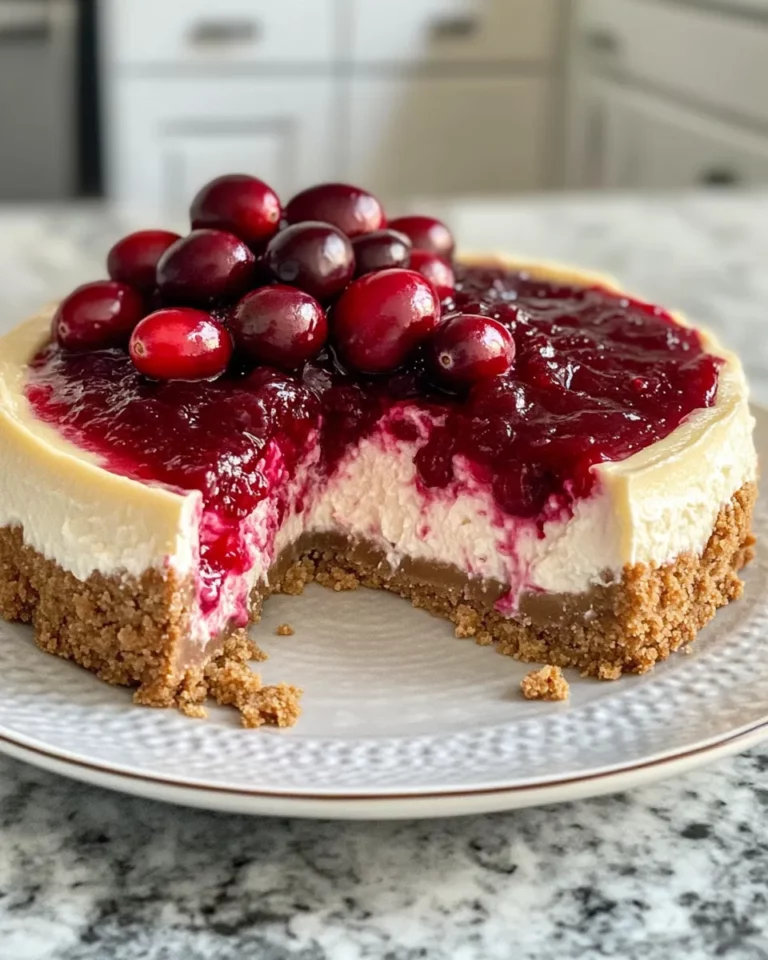 Homemade Cranberry Swirl Cheesecake photo